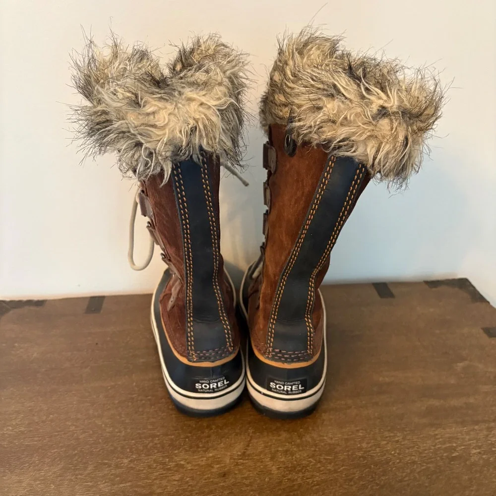 Sorel Joan of Arctic Waterproof Winter Boots Brown Suede Faux Fur NL1540-256 6